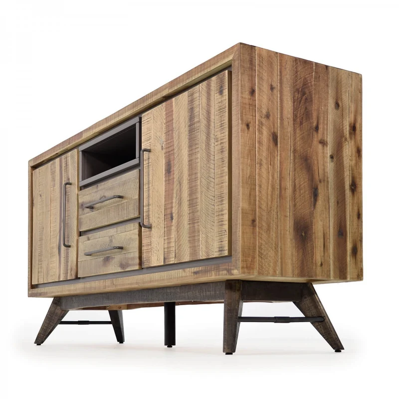 Sideboard Akazie massiv / Metall Vintage-Look Tati