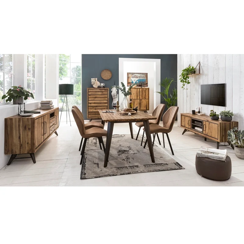 Sideboard Akazie massiv / Metall Vintage-Look Tati