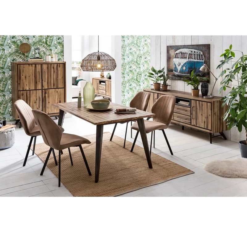 Sideboard Akazie massiv / Metall Vintage-Look Tati