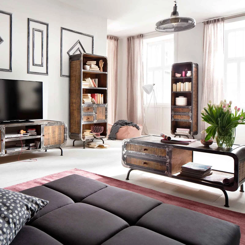 Regal Mango massiv / Metall Loftdesign Antiklook Saigon