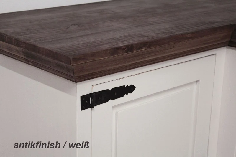 TV-Schrank Pinie massiv Antikfinish/Weiß Finca