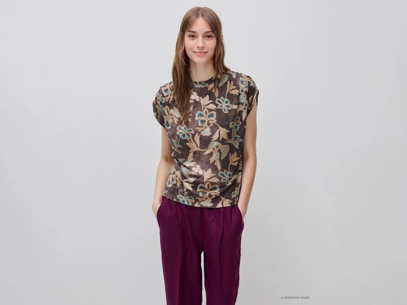 Fließendes Top mit Blumenprint