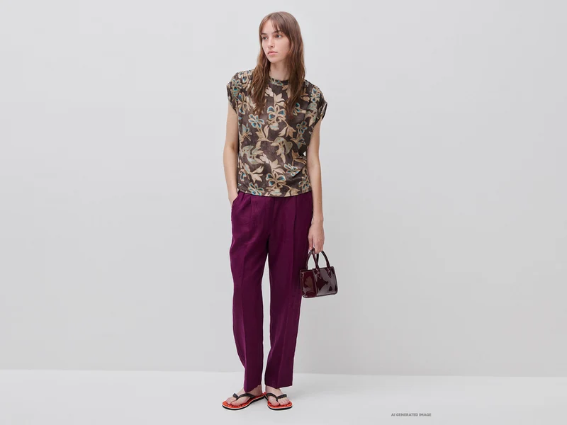 Fließendes Top mit Blumenprint