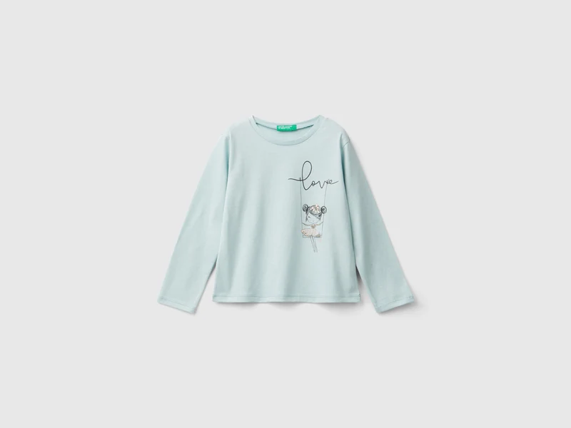 Shirt mit Aufdruck und Tüll-Applikation