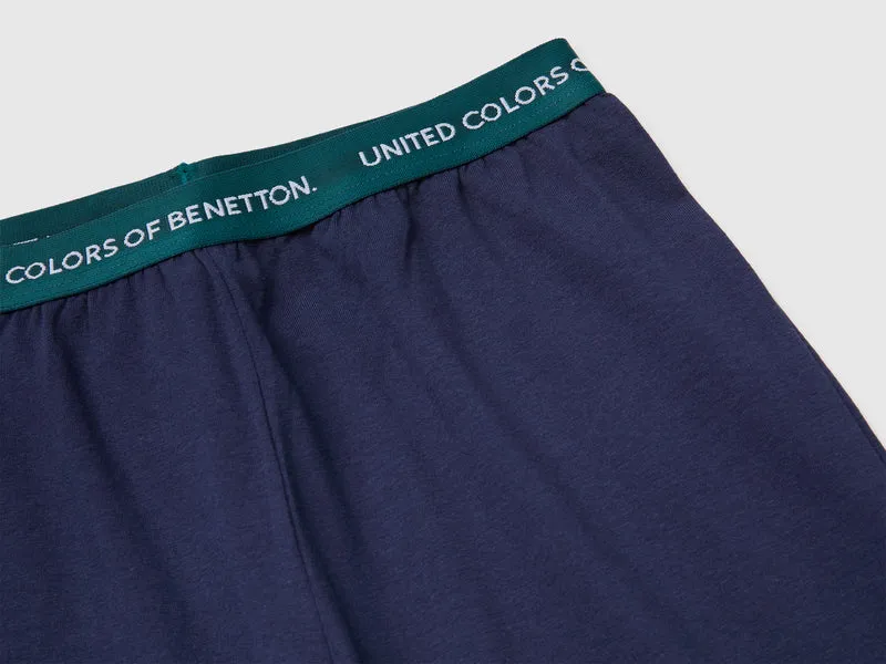 Kurzer Baumwollpyjama mit Logodruck