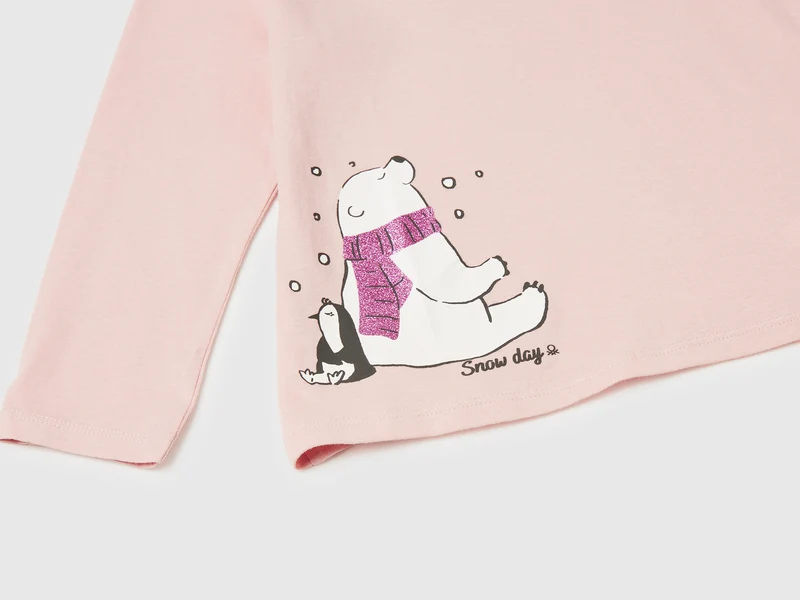 T-Shirt mit Glitzer-Print