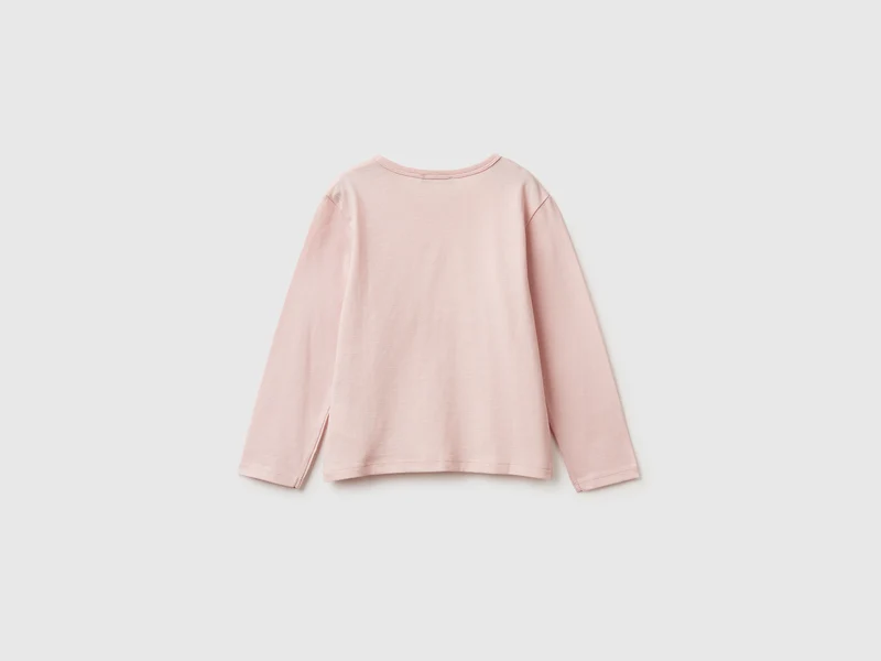 T-Shirt mit Print und Pailletten
