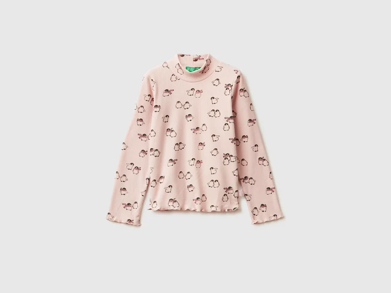 Slim-Fit T-Shirt mit Pinguin-Print