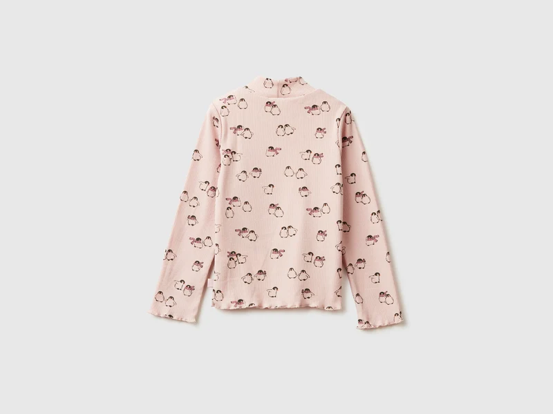 Slim-Fit T-Shirt mit Pinguin-Print