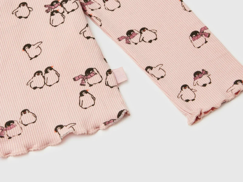 Slim-Fit T-Shirt mit Pinguin-Print