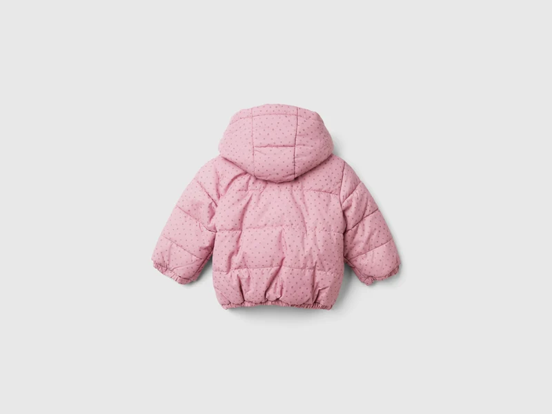 Gemusterte Jacke mit Reißverschluss und Kapuze