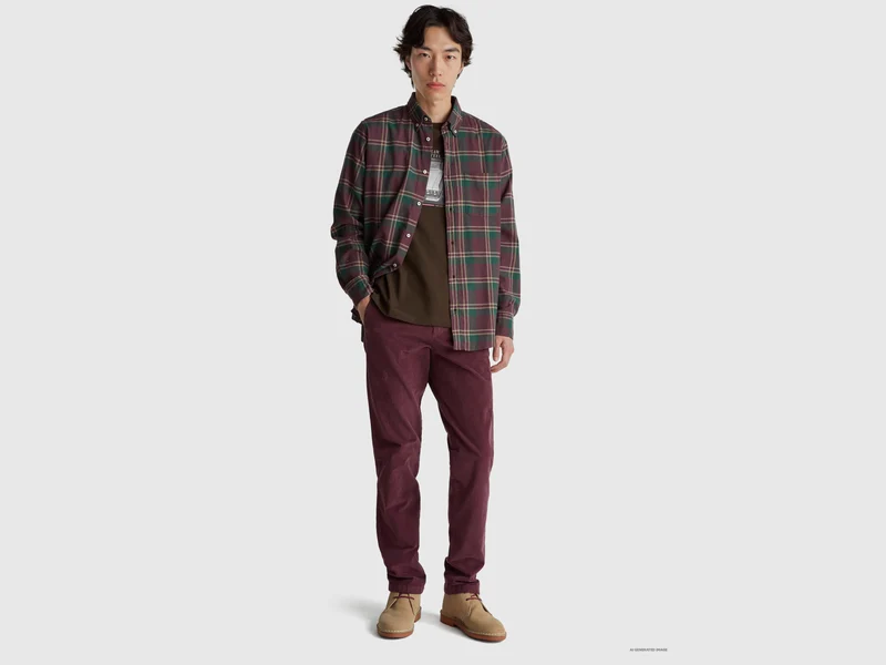 Flanell-Button-Down-Hemd