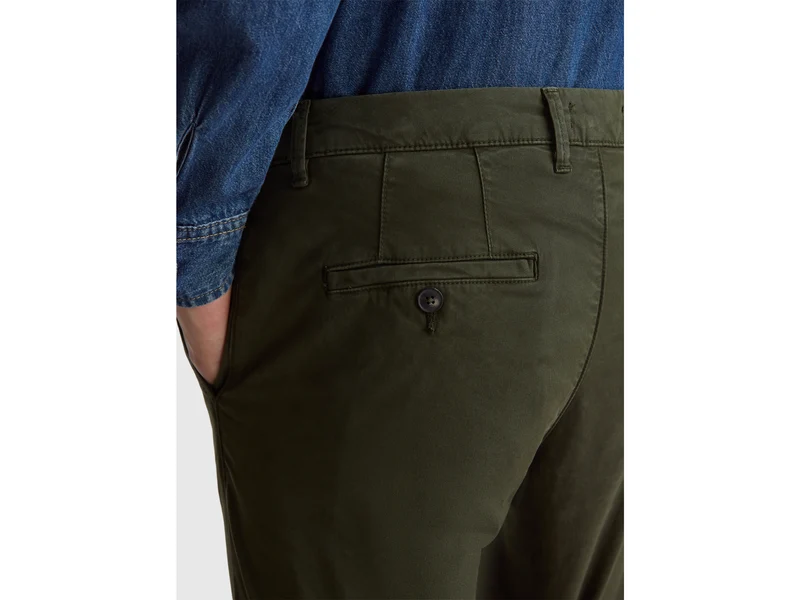 Dunkelgrüne Slim Fit Chinos