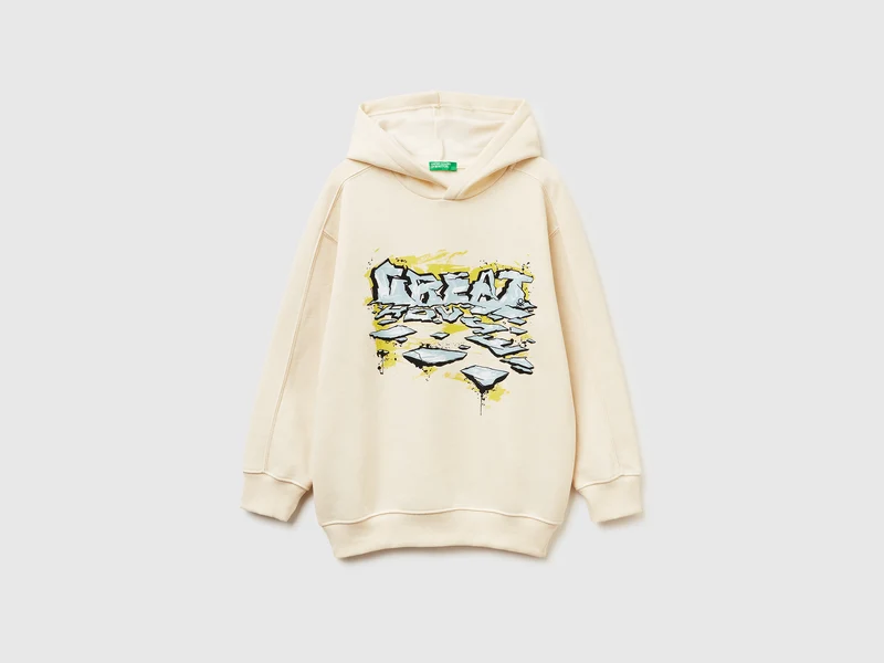 Warmes Baumwoll-Sweatshirt mit Aufdruck