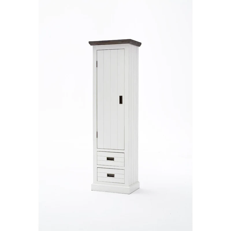 Garderobenschrank Akazie teilmassiv weiß/braun Gomera 9811-GOM07T83