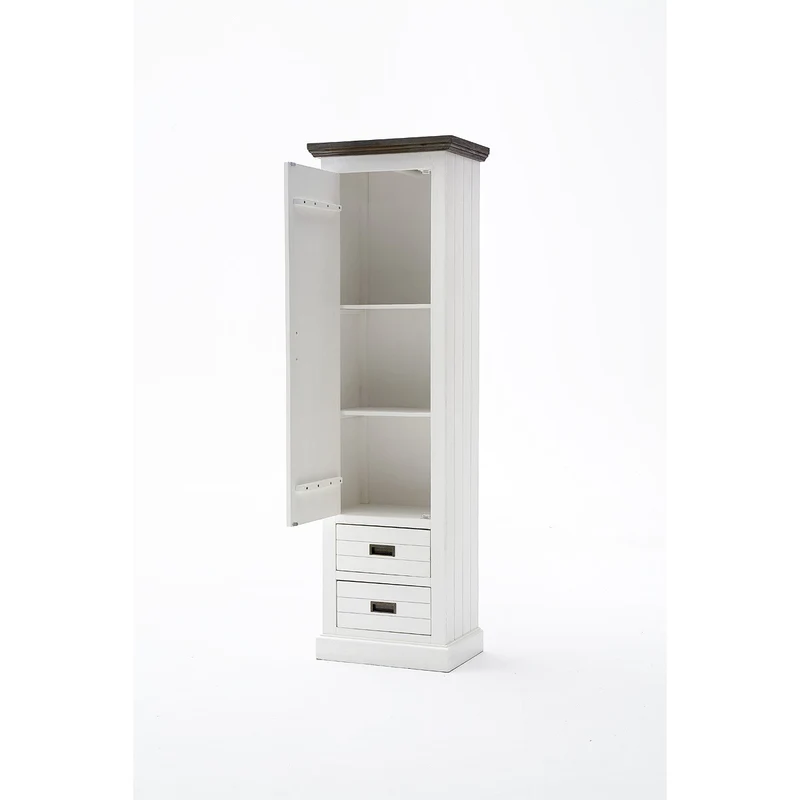 Garderobenschrank Akazie teilmassiv weiß/braun Gomera 9811-GOM07T83