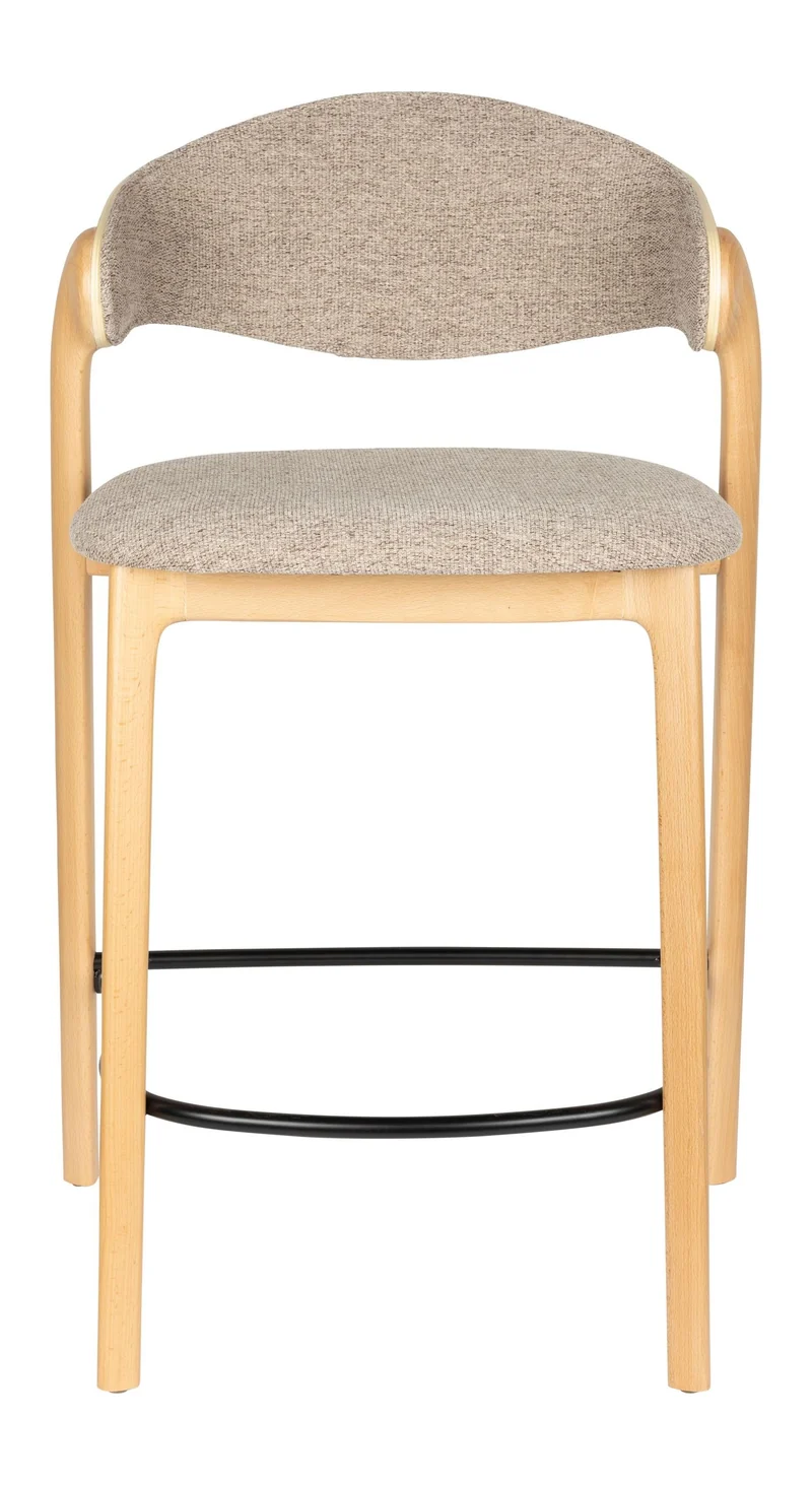 Barhocker Babington im 2er-Set, Naturfarben mit Buchenholzgestell