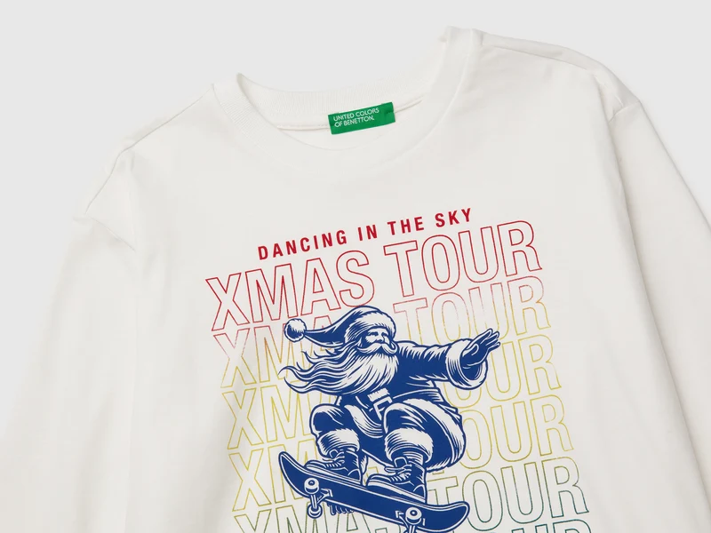 T-Shirt mit warmem Baumwolldruck
