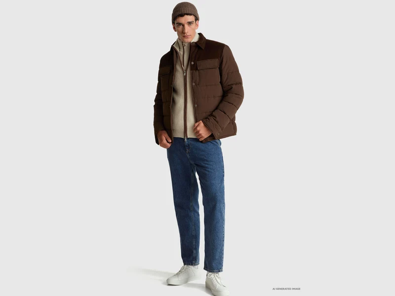 Jacke aus Samt und Nylon