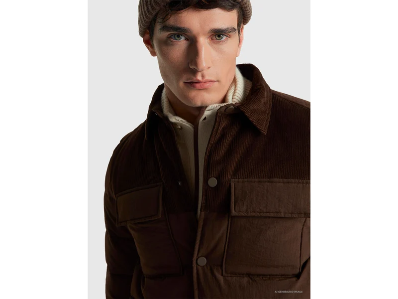 Jacke aus Samt und Nylon