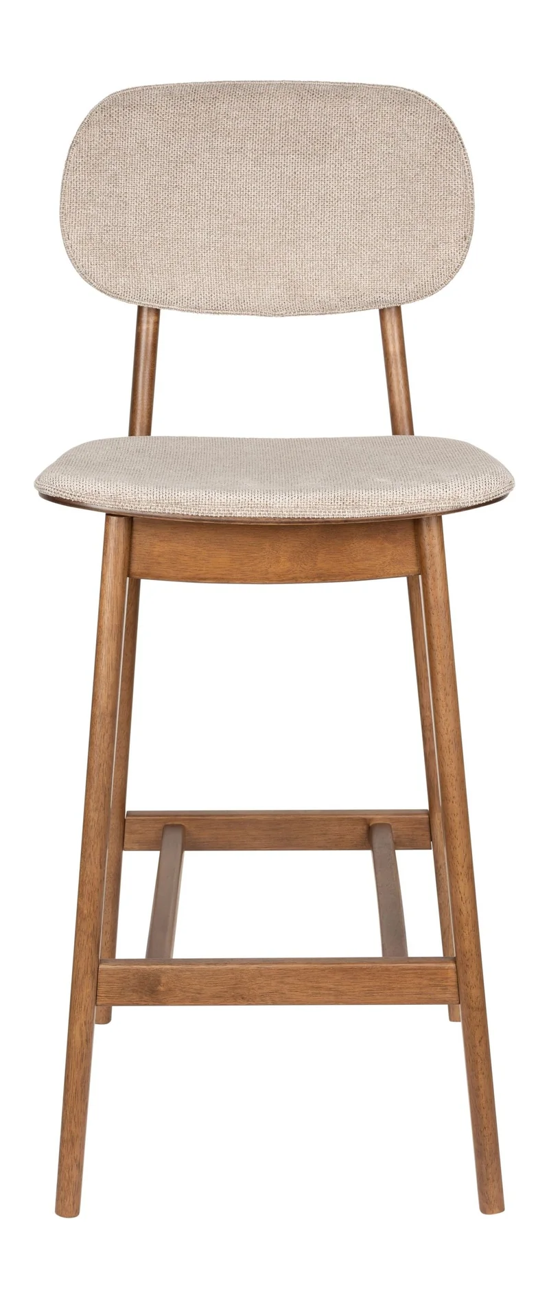 Barhocker Marais im 2er-Set, Beige mit Walnuss-Gestell von Dutchbone