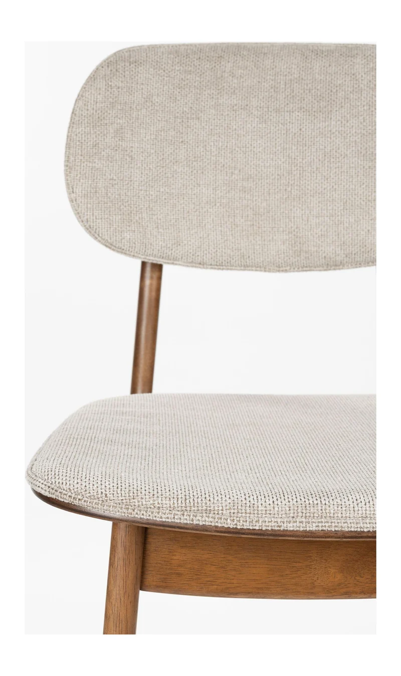 Barhocker Marais im 2er-Set, Beige mit Walnuss-Gestell von Dutchbone