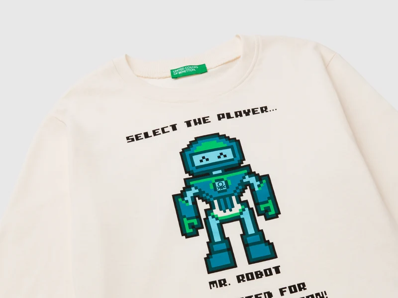 T-Shirt mit Druck, aus warmer Bio-Baumwolle