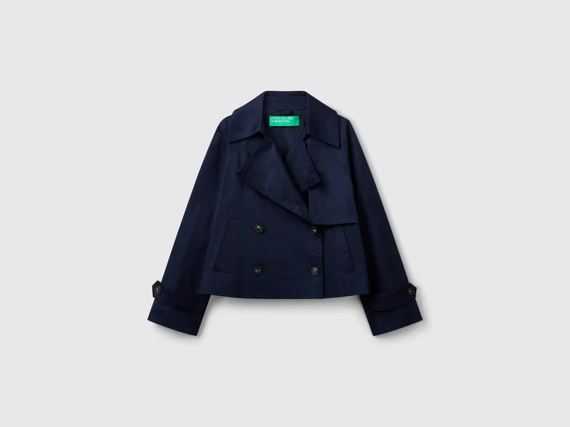 Zweireihiger, verkürzter Trenchcoat