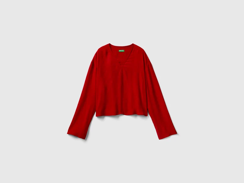 Bluse mit V-Ausschnitt