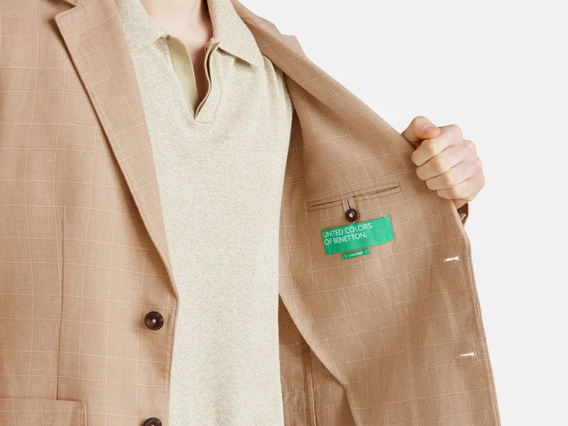 Gestreifter Blazer aus Leinenmischung