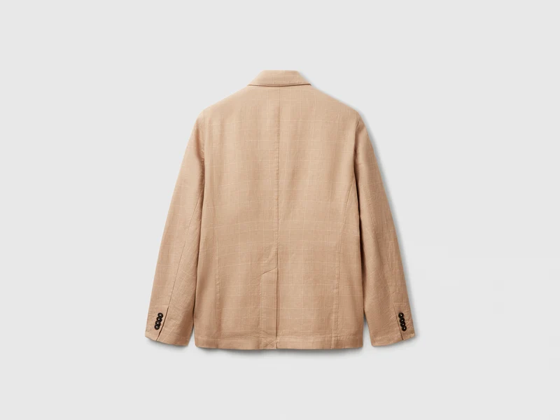 Gestreifter Blazer aus Leinenmischung