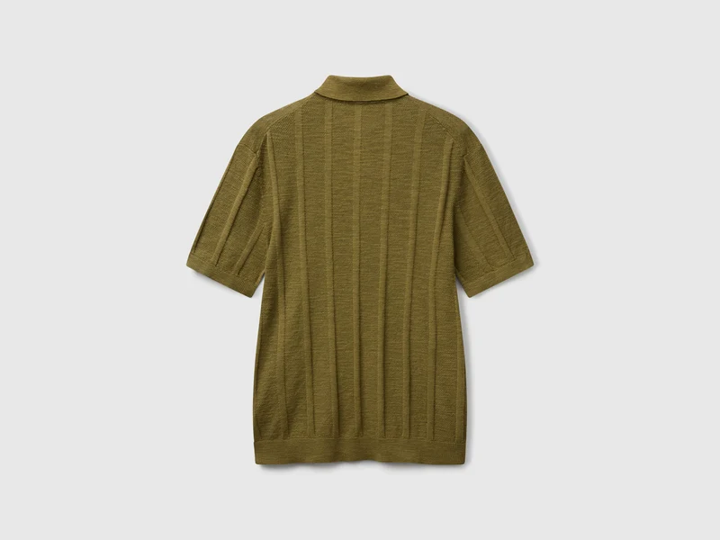 Gestricktes Poloshirt aus Leinenmischung