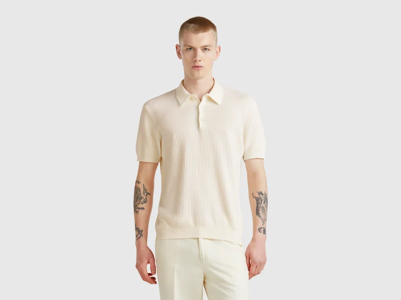 Kurzarm-Strickpoloshirt