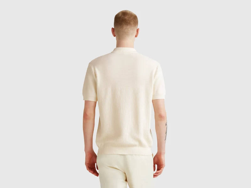 Kurzarm-Strickpoloshirt