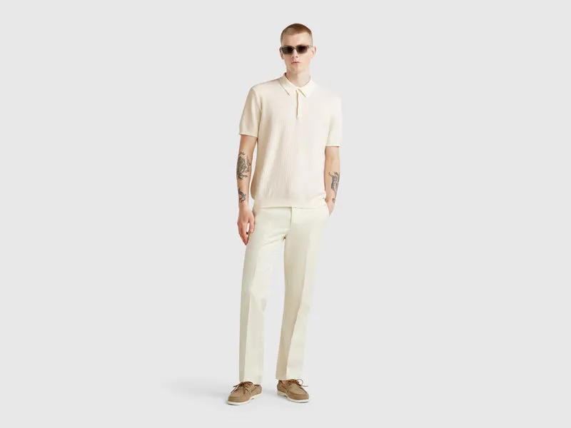 Kurzarm-Strickpoloshirt