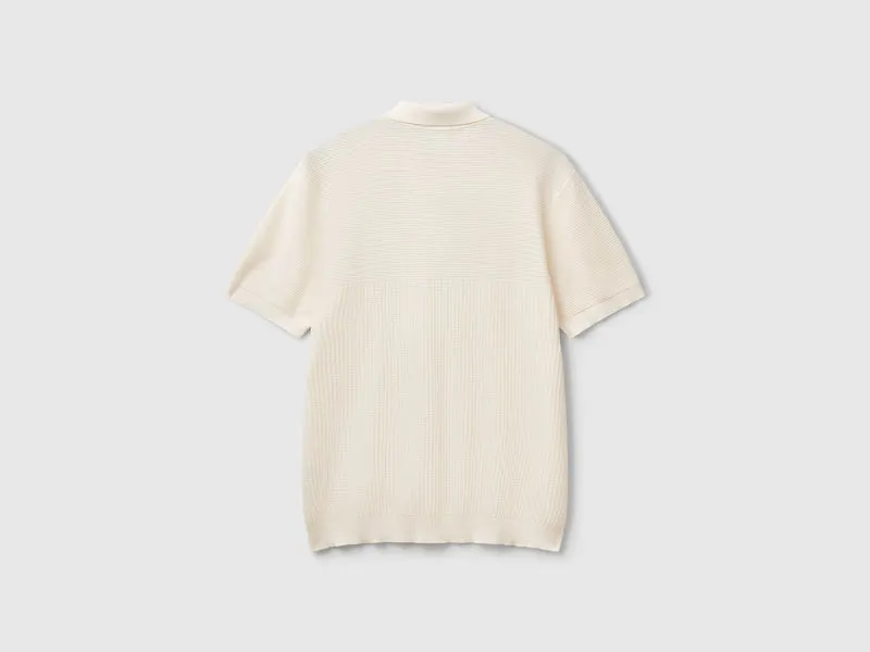 Kurzarm-Strickpoloshirt