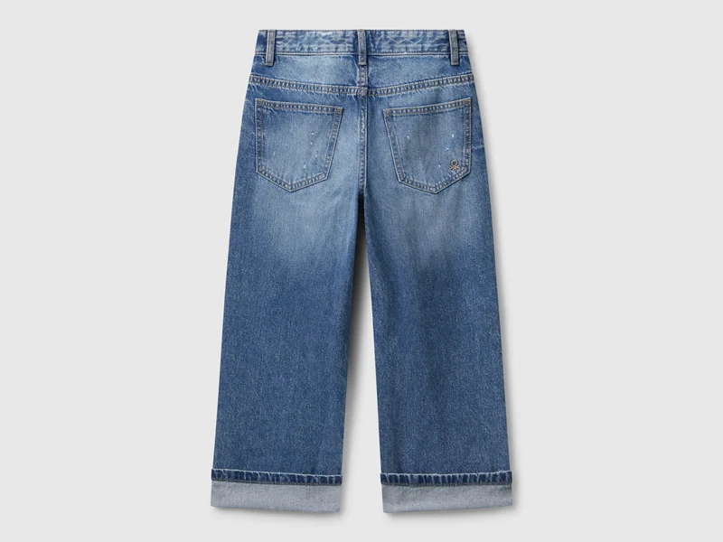 Gerade Jeans mit Umschlag