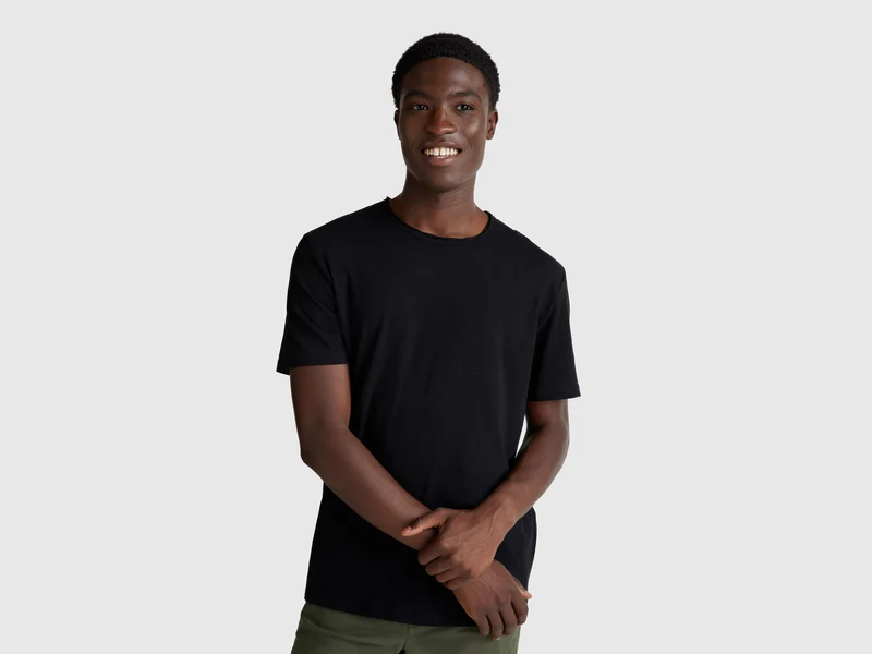 T-Shirt aus geflammter Baumwolle