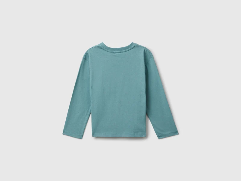 Baumwoll-T-Shirt mit Glitzer-Print