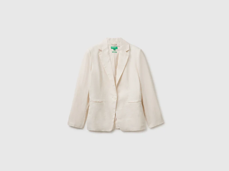 Einreihiger Blazer aus reinem Leinen