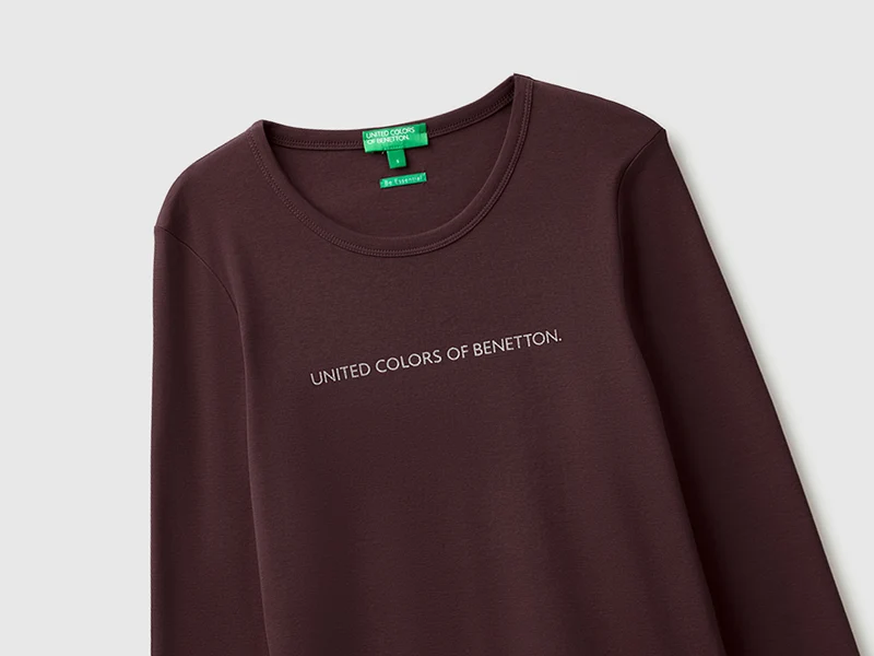 Langärmeliges T-Shirt mit Glitzerlogo
