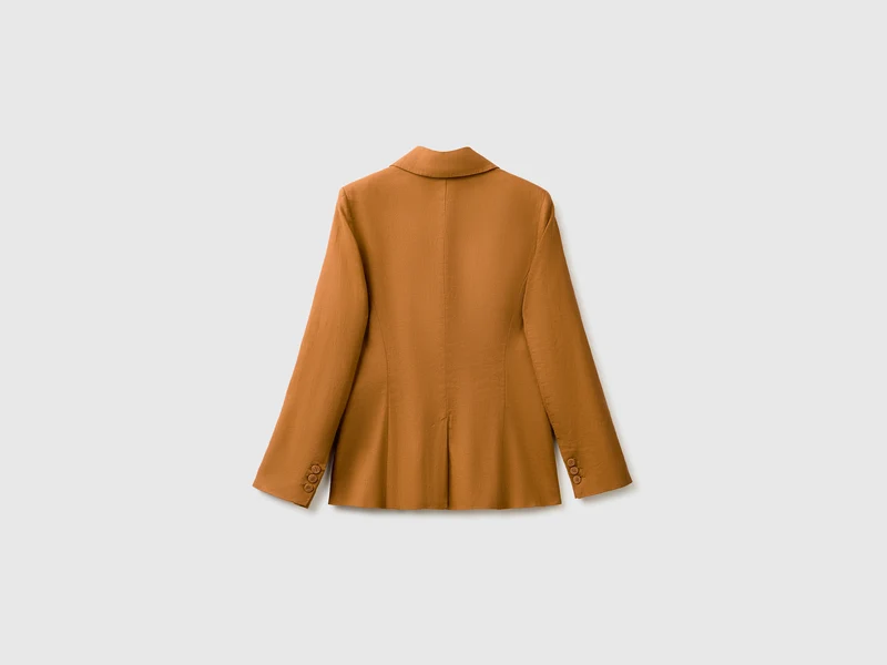 Einreihiger Blazer aus reinem Leinen