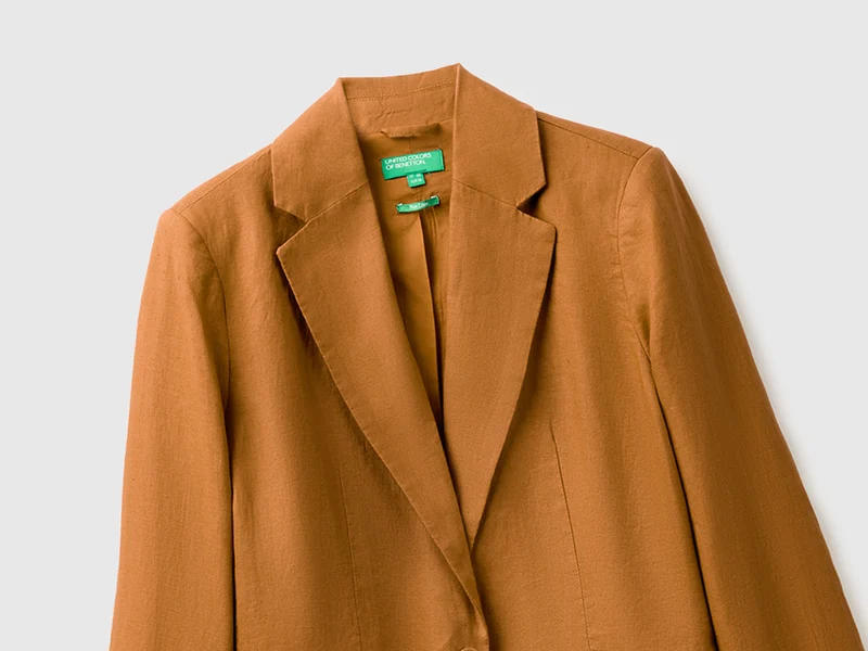 Einreihiger Blazer aus reinem Leinen