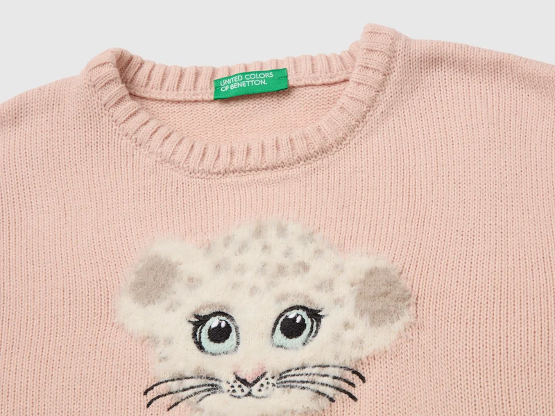 Pullover mit Pelz-Inlay