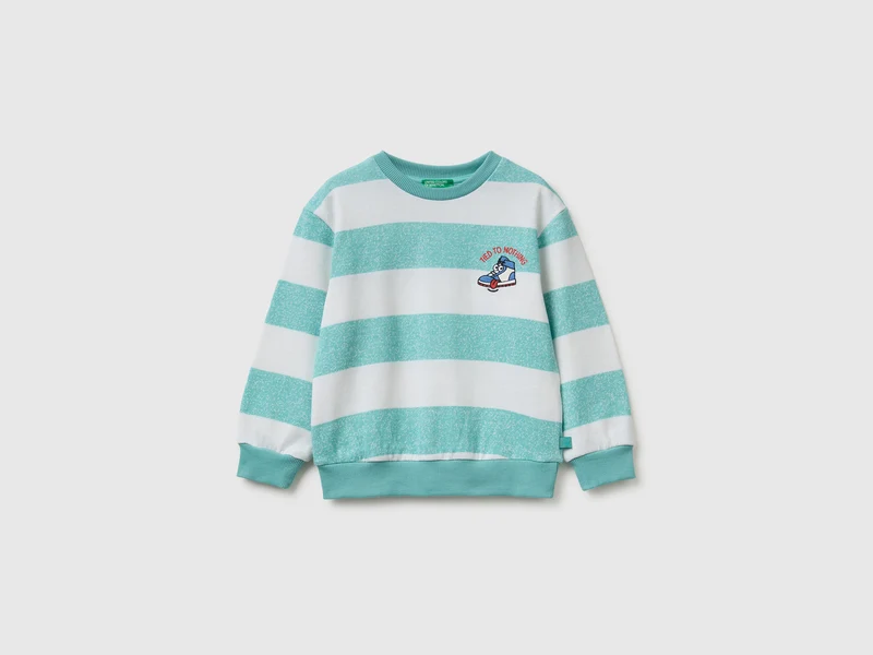 Übergroßes gestreiftes Sweatshirt