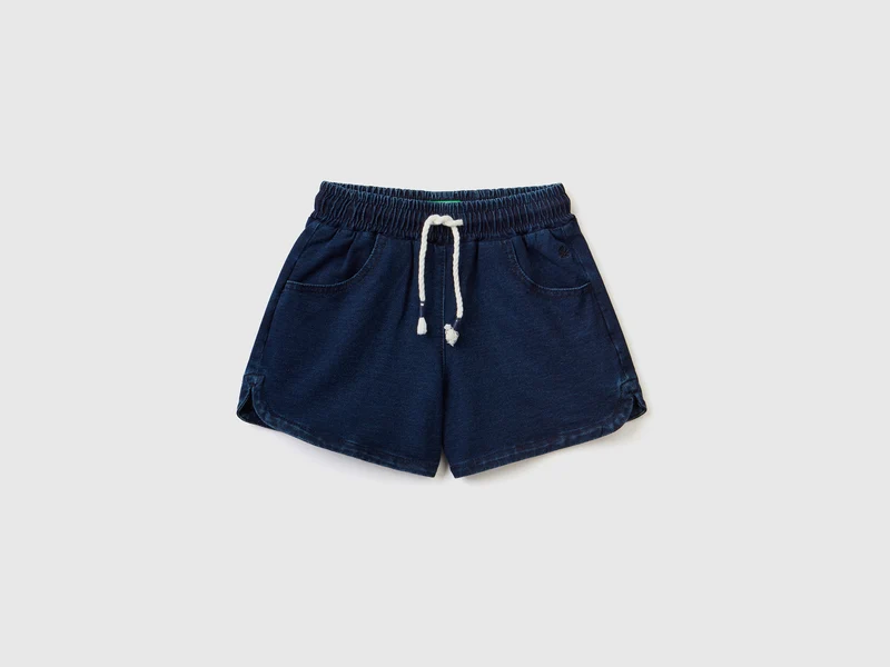Bermudas aus Sweatstoff mit Denim-Effekt