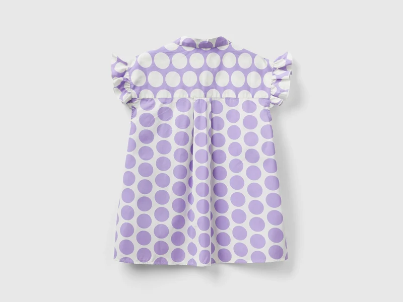 Ärmellose Bluse mit Punktemuster