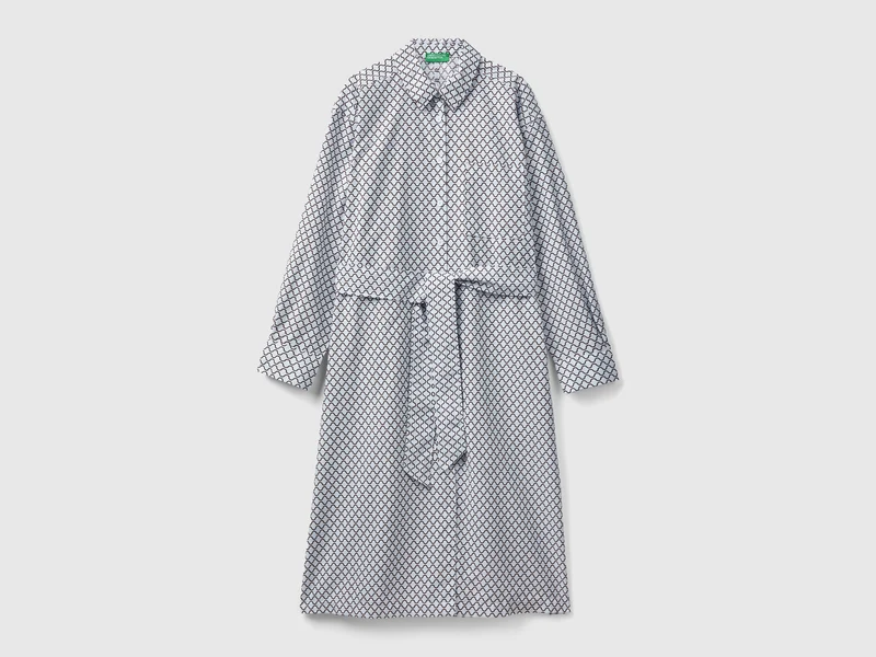 Chemisier-Midikleid mit Muster