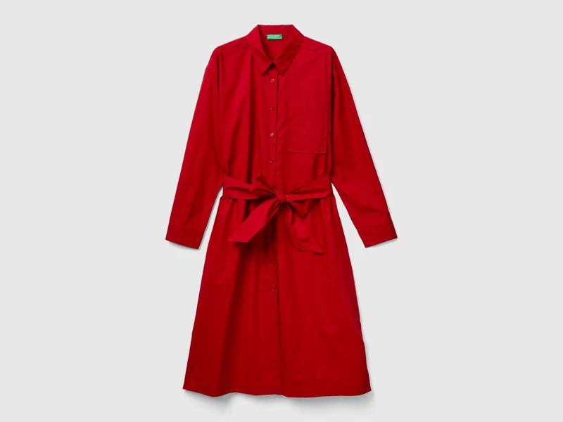Chemisier-Midikleid mit Gürtel