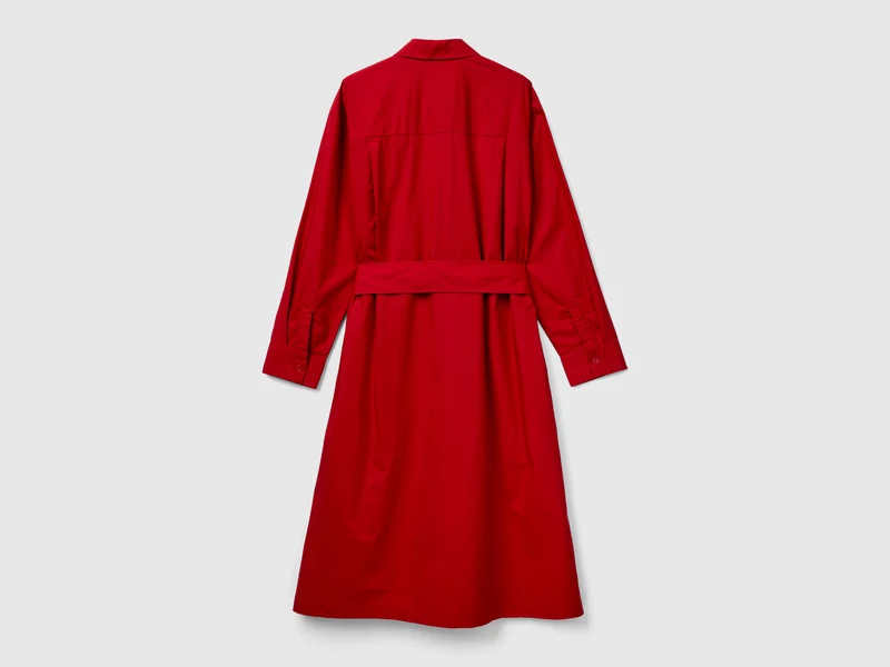Chemisier-Midikleid mit Gürtel